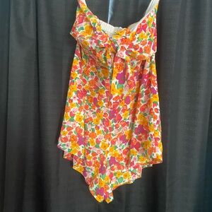 Pink Lily floral strapless romper